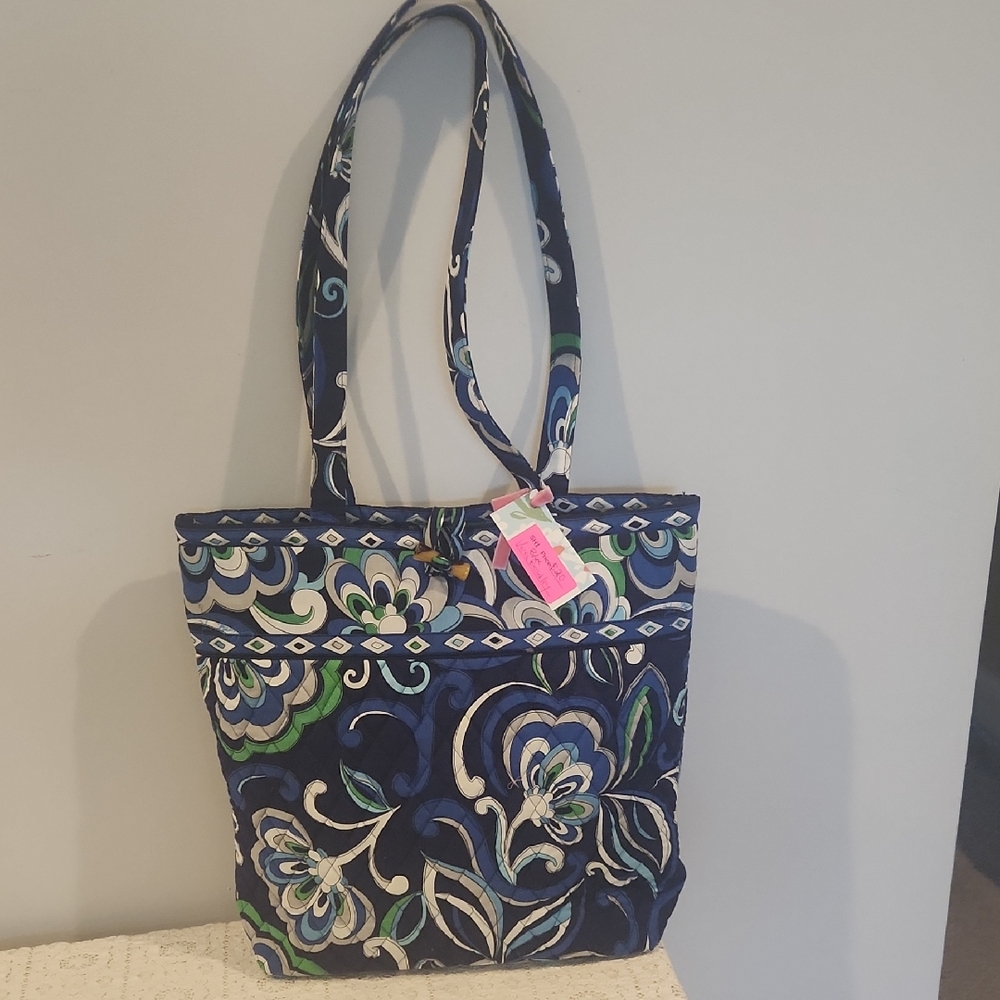 Vera Bradley Blue and Green Floral Tote
